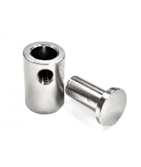 Wandabstandhalter ohne Kragen, Kopf flach, AØ 15mm, Wandabstand 18,5mm, Plattenstärke 1-11mm, Plattenbohrung 8,5mm